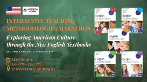 Oportunitate pentru profesorii de limba engleză, 19-21 august 𝗠𝗮𝗿𝗮𝘁𝗼𝗻𝘂𝗹ui „𝗠𝗲𝘁𝗼𝗱𝗼𝗹𝗼𝗴𝗶𝗶𝗹𝗼𝗿 𝗜𝗻𝘁𝗲𝗿𝗮𝗰𝘁𝗶𝘃𝗲 𝗱𝗲 𝗣𝗿𝗲𝗱𝗮𝗿𝗲: 𝗘𝘅𝗽𝗹𝗼𝗿𝗮𝗿𝗲𝗮 𝗖𝘂𝗹𝘁𝘂𝗿𝗶𝗶 𝗔𝗺𝗲𝗿𝗶𝗰𝗮𝗻𝗲 𝗽𝗿𝗶𝗻 𝗻𝗼𝗶𝗹𝗲 𝗺𝗮𝗻𝘂𝗮𝗹𝗲 𝗱𝗲 𝗹𝗶𝗺𝗯𝗮 𝗲𝗻𝗴𝗹𝗲𝘇ă„